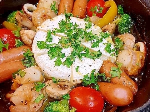 悪魔のレシピだけどロカボ☆カマンベールアヒージョ♪